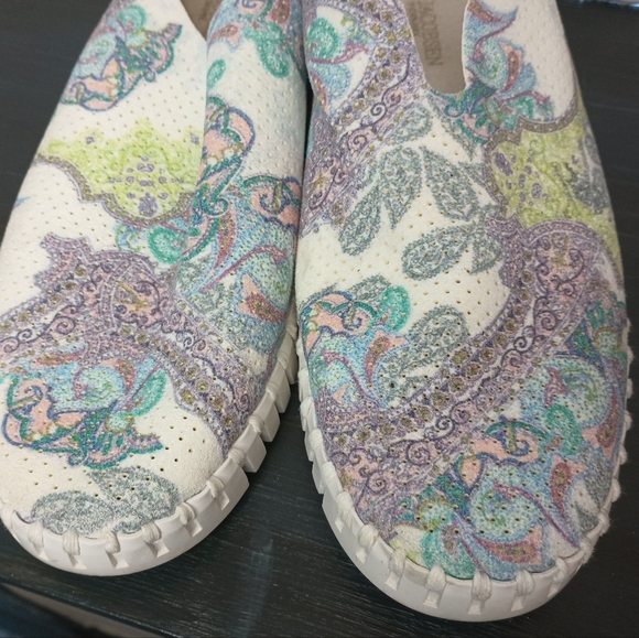 Ilse Jacobsen Tulip Sneakers 40 Womens US 9 White Sugar Paisley Purple Preppy - Picture 5 of 9